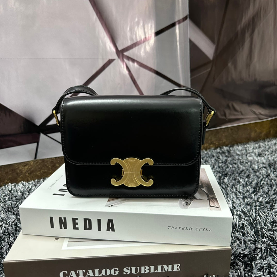 Celine TRIPHOME TEEN 18 BLACK COWHIDE LEATHER