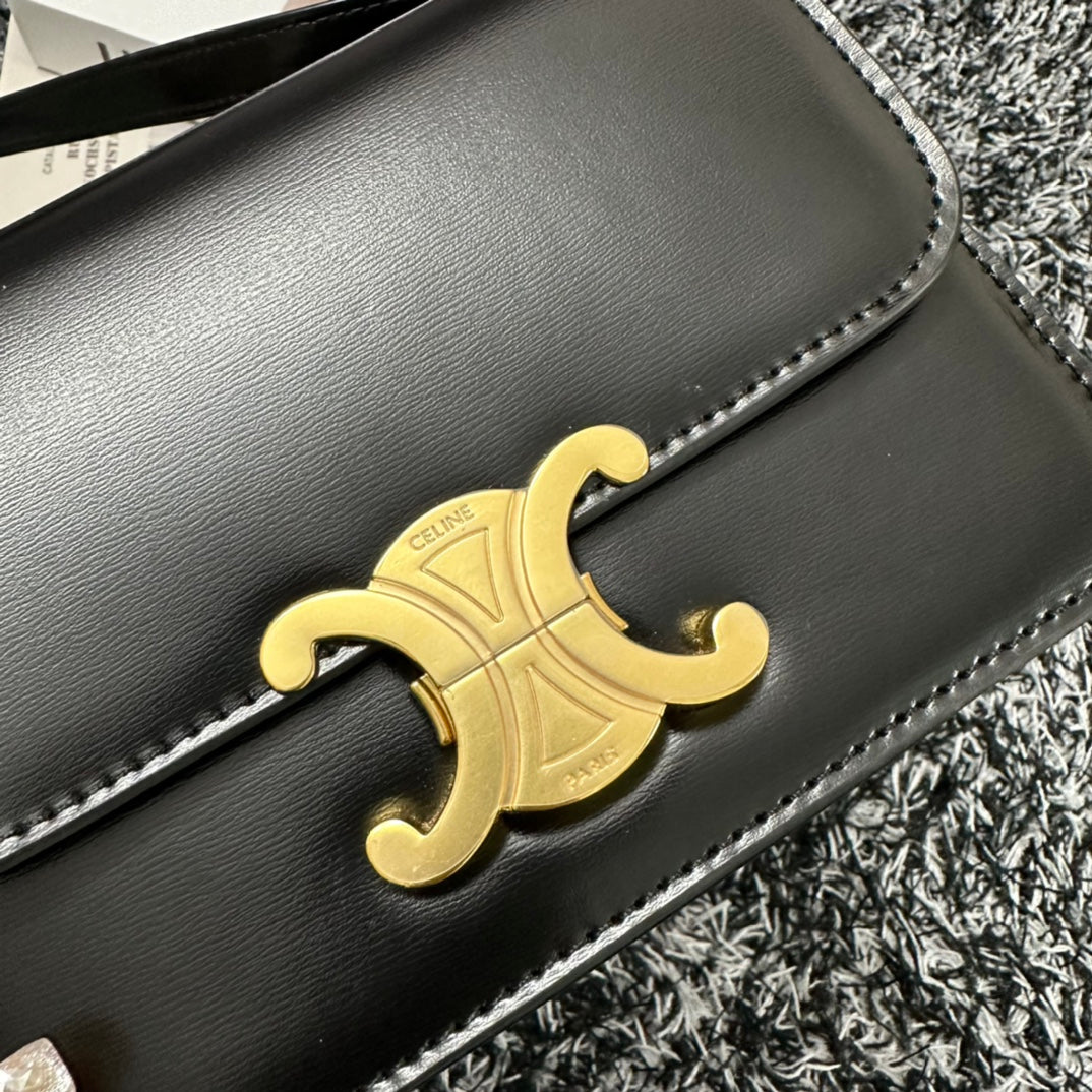 Celine TRIPHOME TEEN 18 BLACK COWHIDE LEATHER