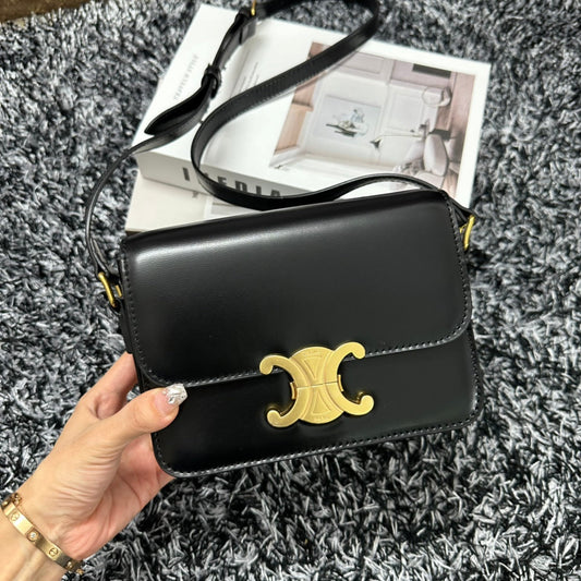 Celine TRIPHOME TEEN 18 BLACK COWHIDE LEATHER