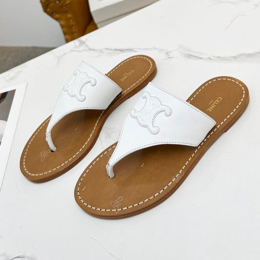 Celine THONG MULE IN WHITE CALFSKIN