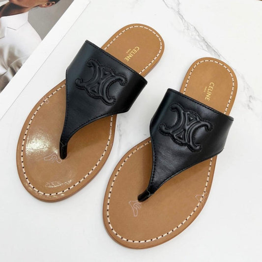 Celine THONG MULE IN BLACK CALFSKIN