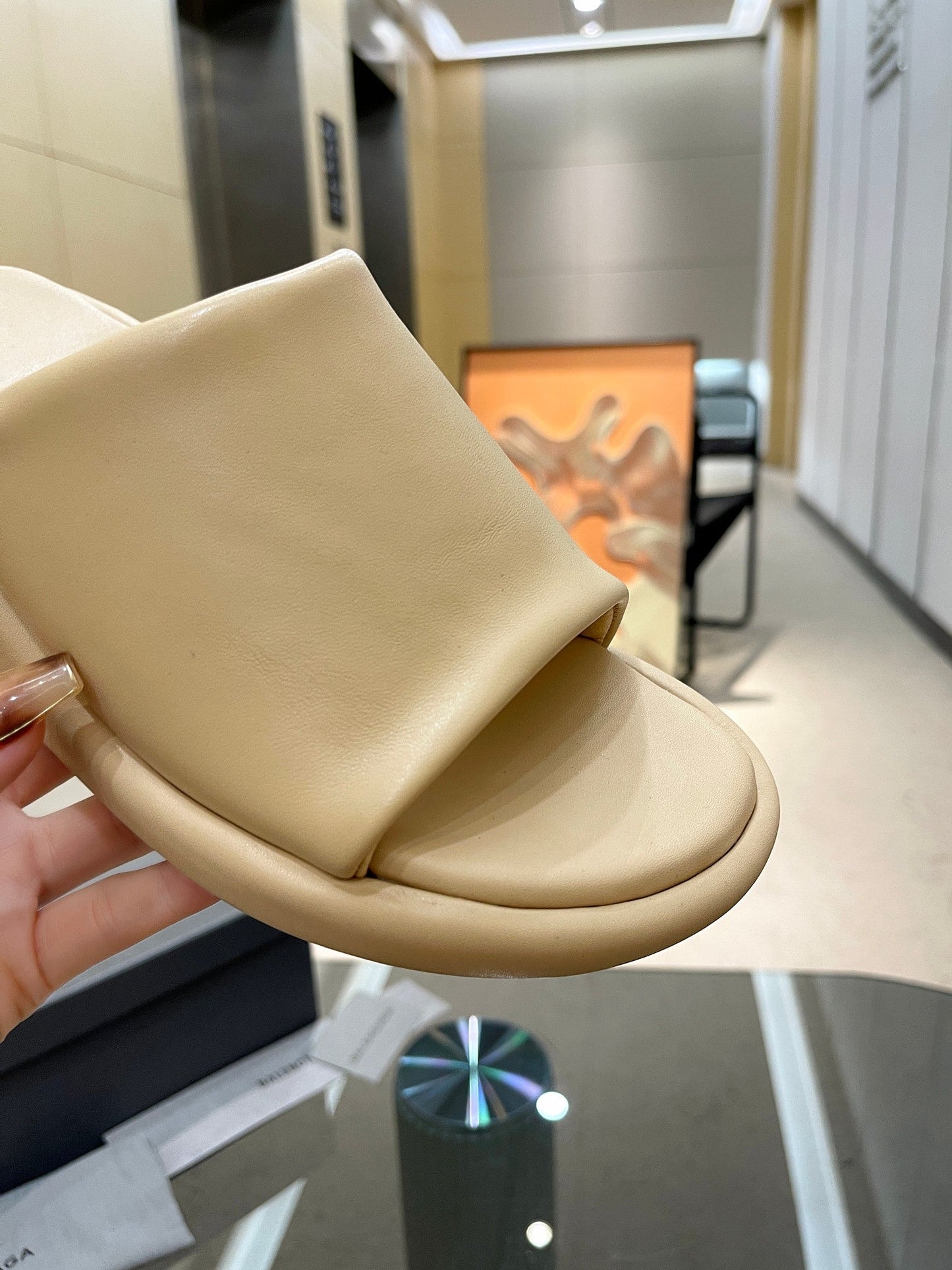 Balanciaga WEDGE SANDALS IN BEIGE SOFT LAMBSKIN