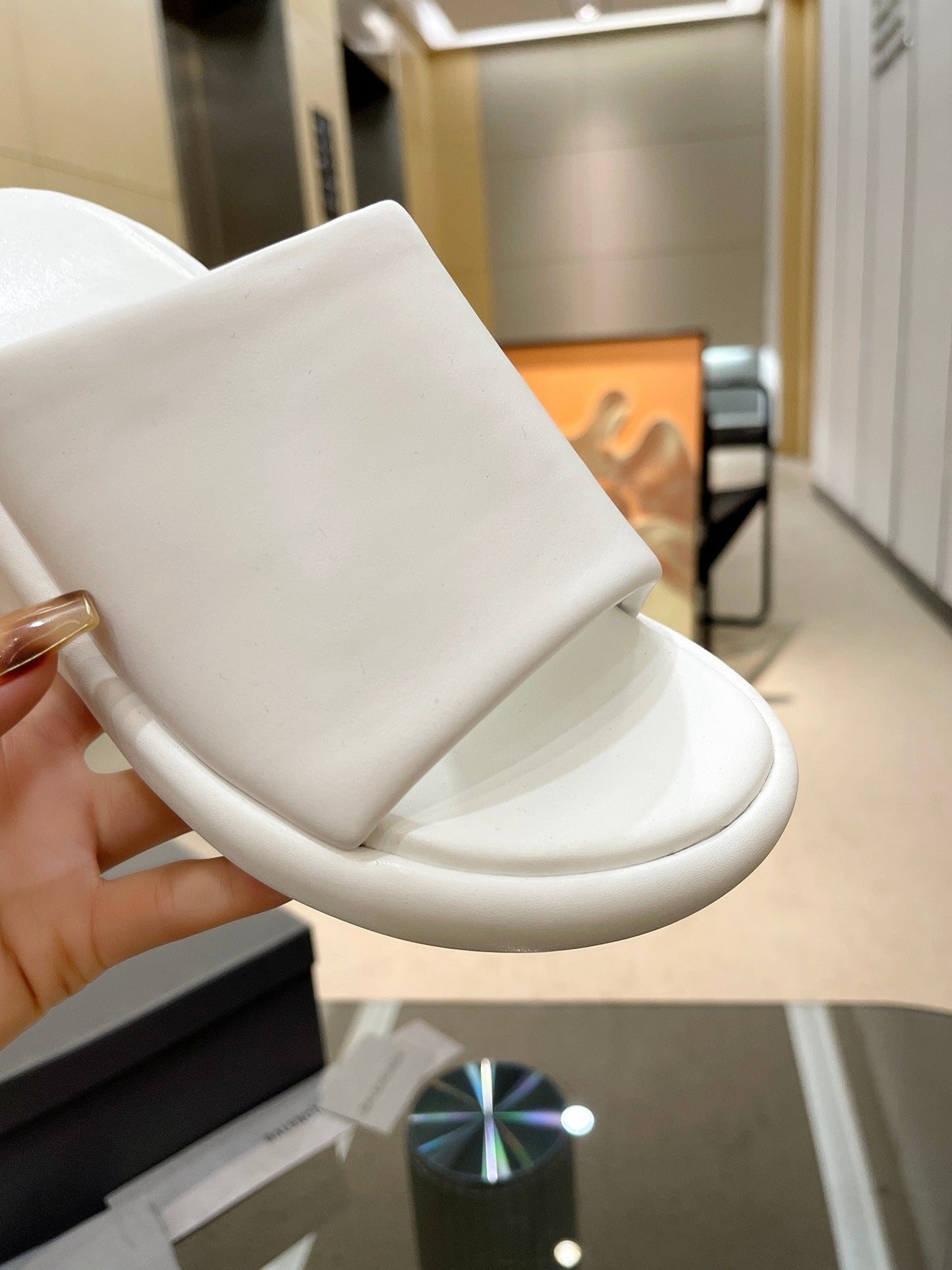 Balanciaga WEDGE SANDALS IN WHITE SOFT LAMBSKIN