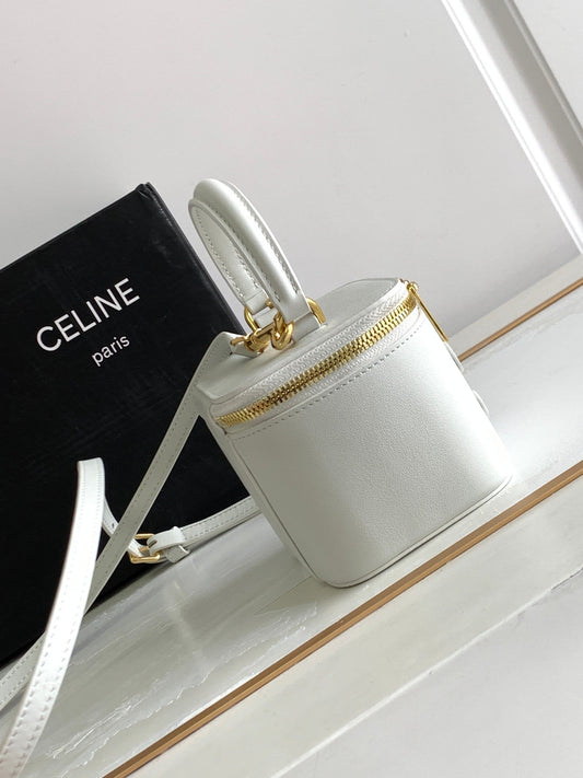 Celine MINI VANITY CASE TRIOMPHE WHITE CALFSKIN