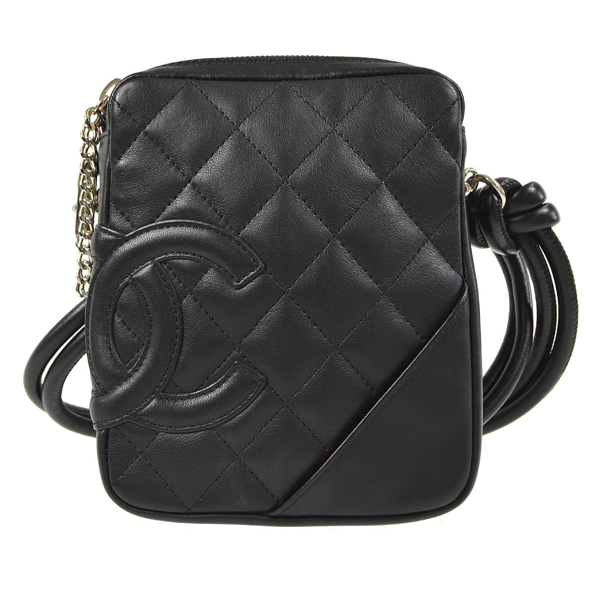 Chanel 2003-2004 Cambon Ligne Shoulder Bag Black Calfskin