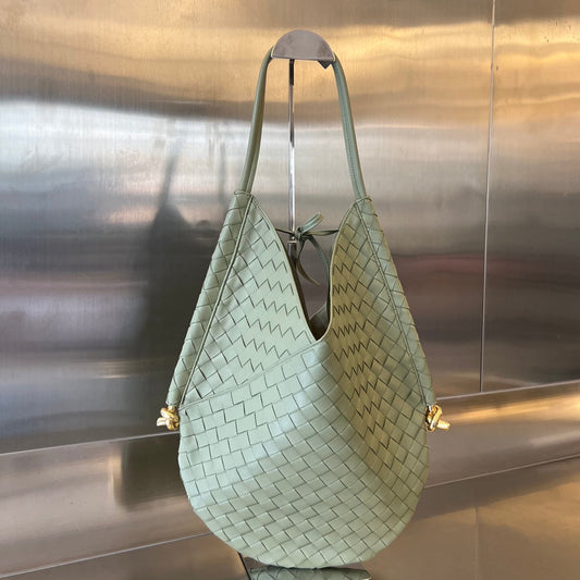 Bottega Veneta MEDIUM SOLSTICE 44 SARDINE GREY LAMBSKIN