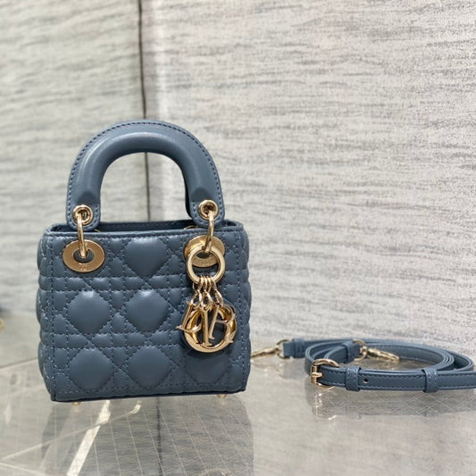 DIOR micro lady 12 raf blue lambskin ghw