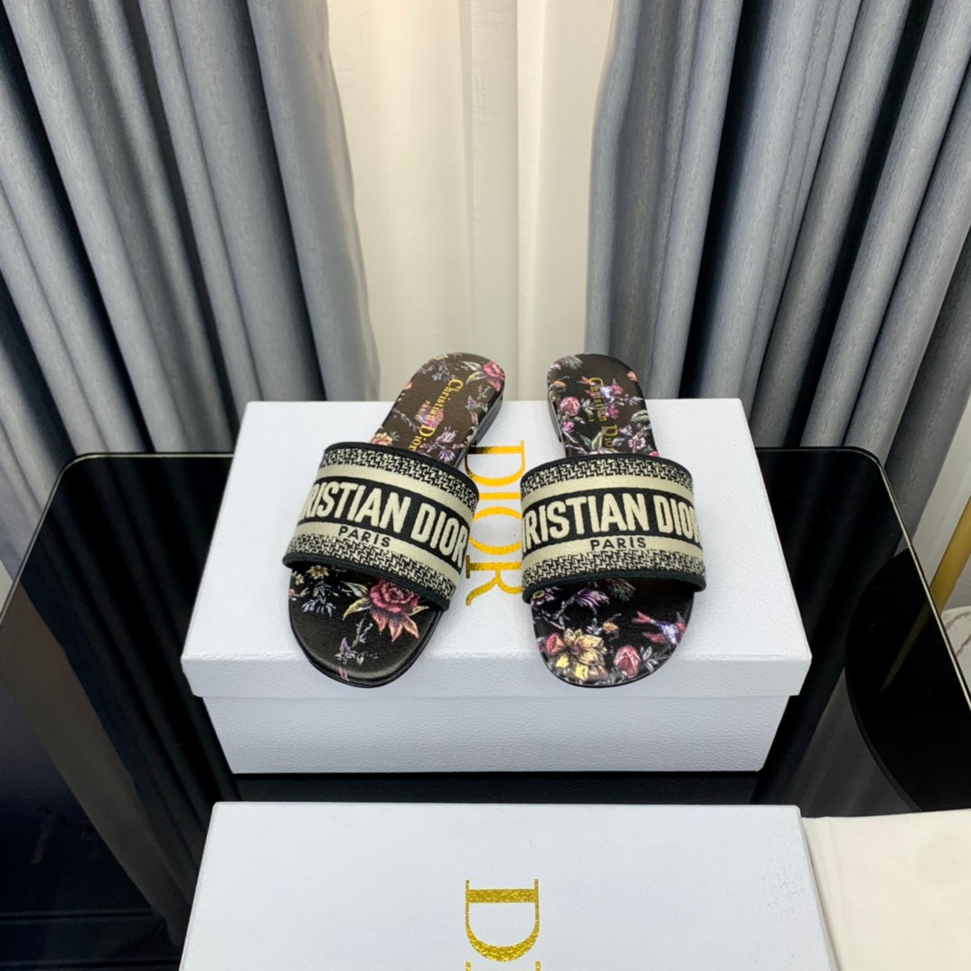 DIOR Mule Dway Slide 10mm Multi-motifs Style 69
