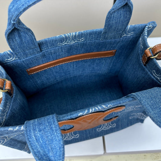 Celine SMALL CABAS THAIS BLUE DENIM 25