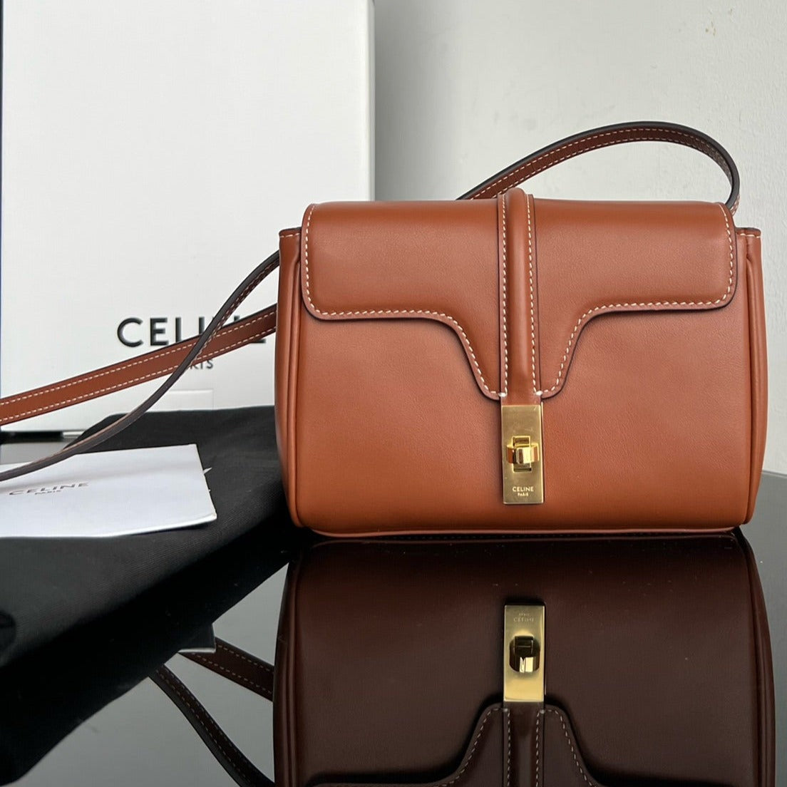 Celine SOFT 18 CINNAMON BROWN CALFSKIN