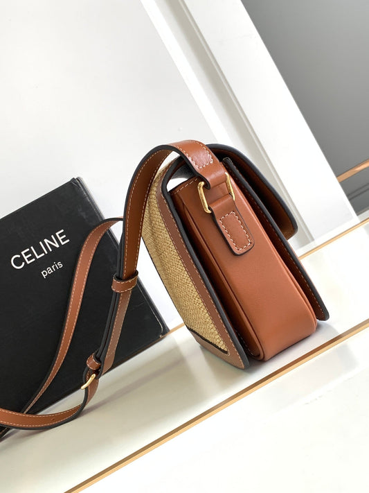 Celine TEEN TRIOMPHE 18.5CM TEXTILE AND CALFSKIN