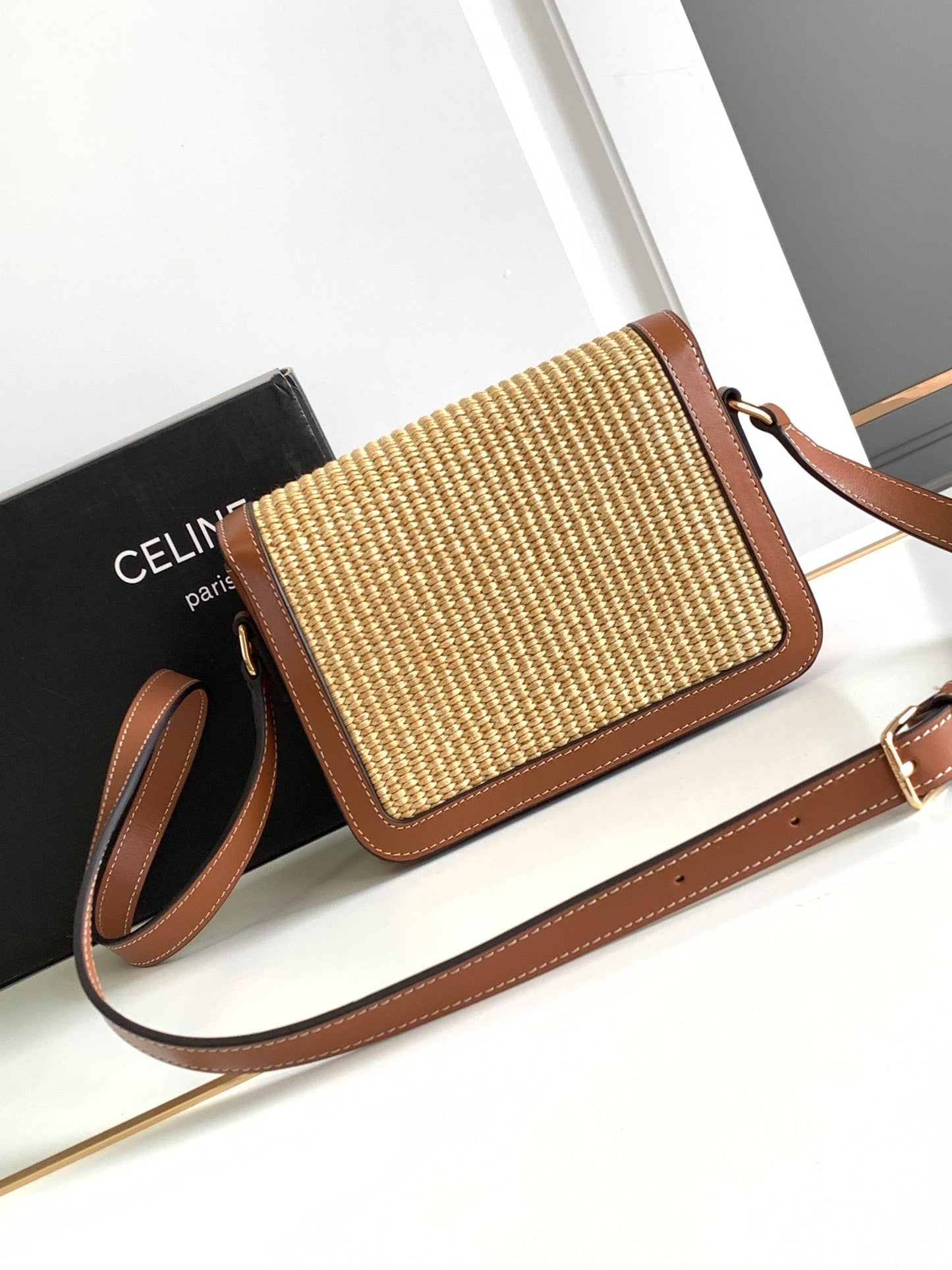 Celine TEEN TRIOMPHE 18.5CM TEXTILE AND CALFSKIN