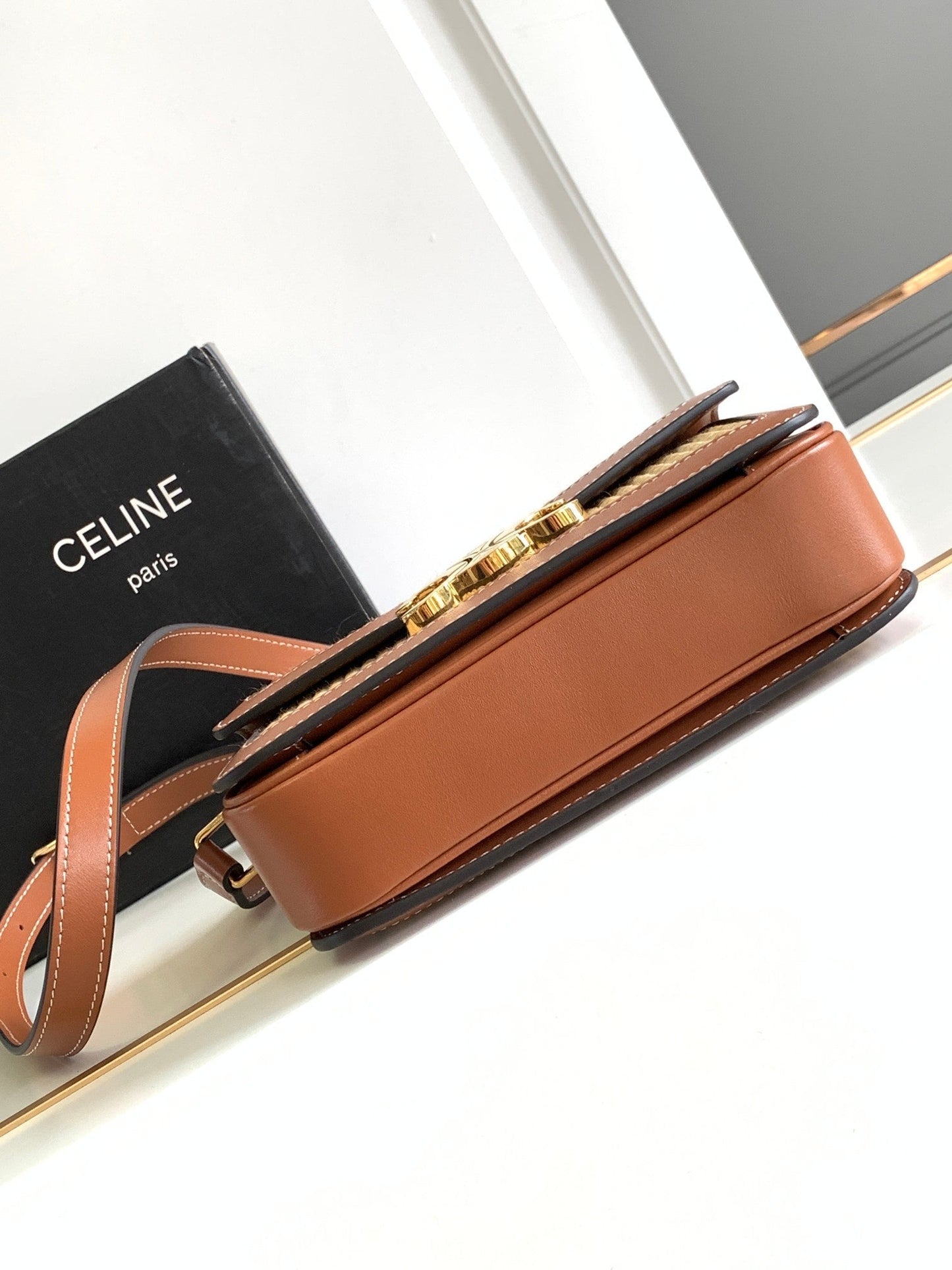 Celine TEEN TRIOMPHE 18.5CM TEXTILE AND CALFSKIN