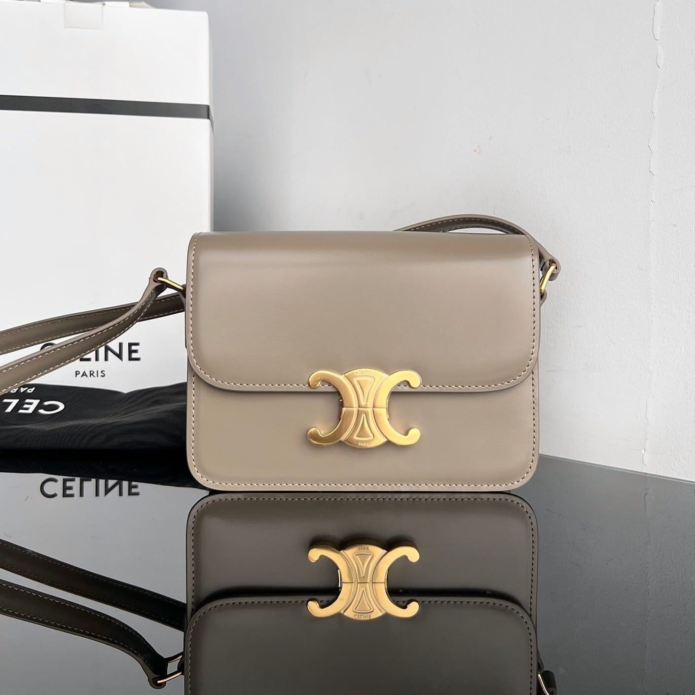 Celine TRIPHOME TEEN 22 PEBBLE GREY COWHIDE