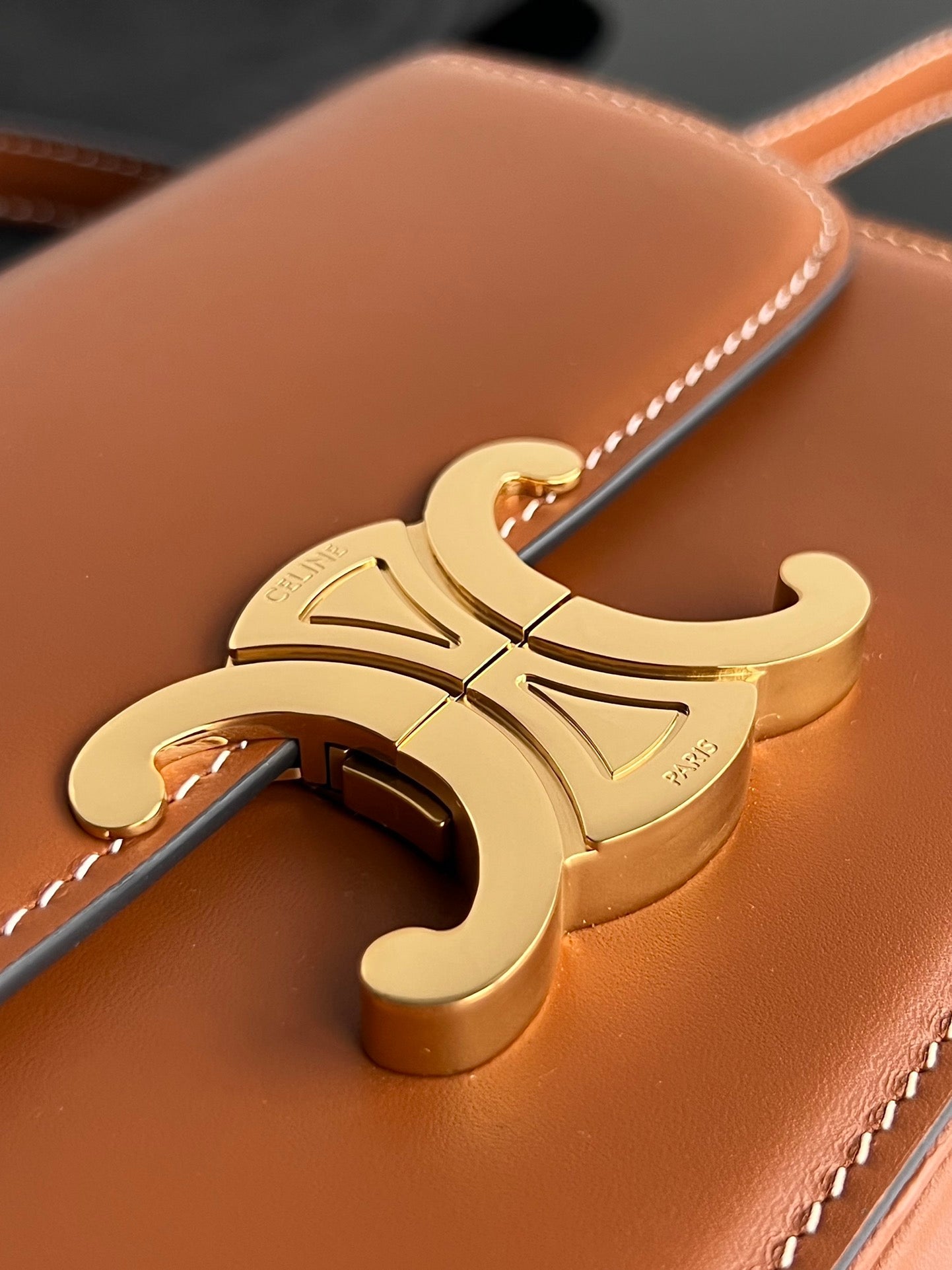 Celine TRIPHOME TEEN 18 CINNAMON BROWN COWHIDE