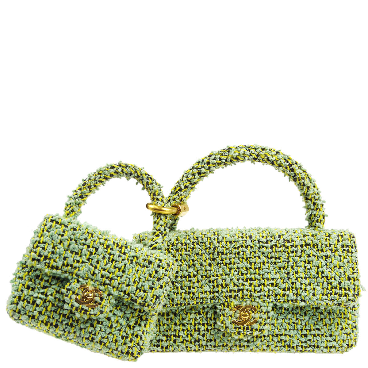 Chanel * 1994 Classic Single Flap Handbag Set Tweed