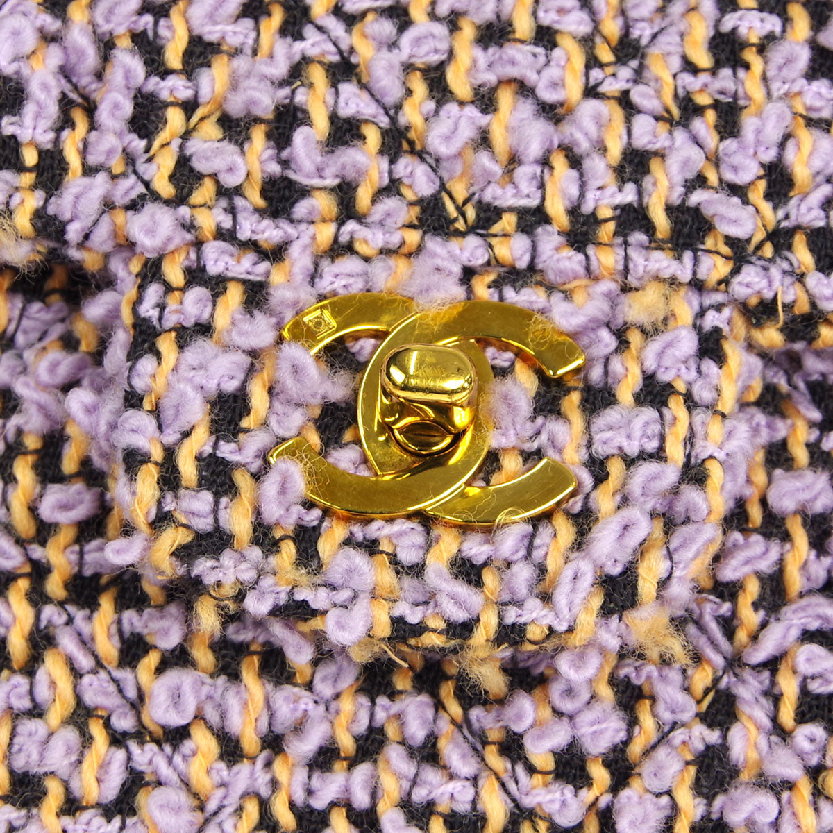 Chanel * Classic Single Flap Medium Handbag Purple Tweed