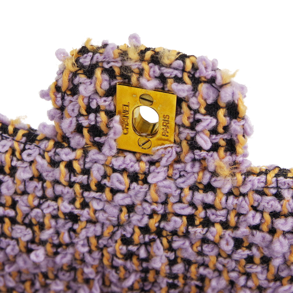 Chanel * Classic Single Flap Medium Handbag Purple Tweed