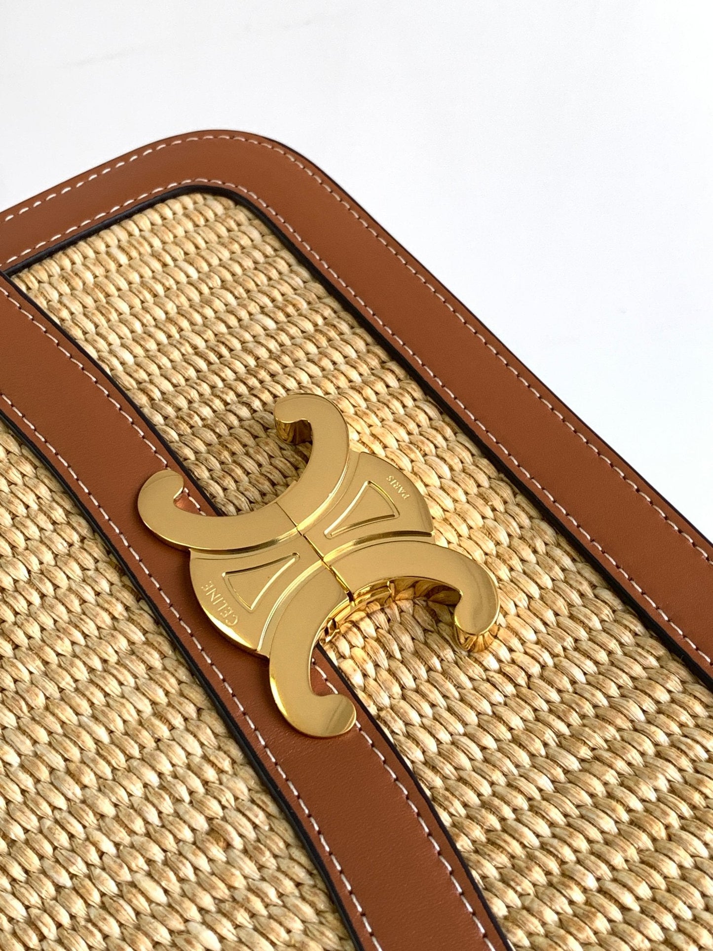 Celine CLASSIQUE TRIOMPHE 22CM TEXTILE AND CALFSKIN