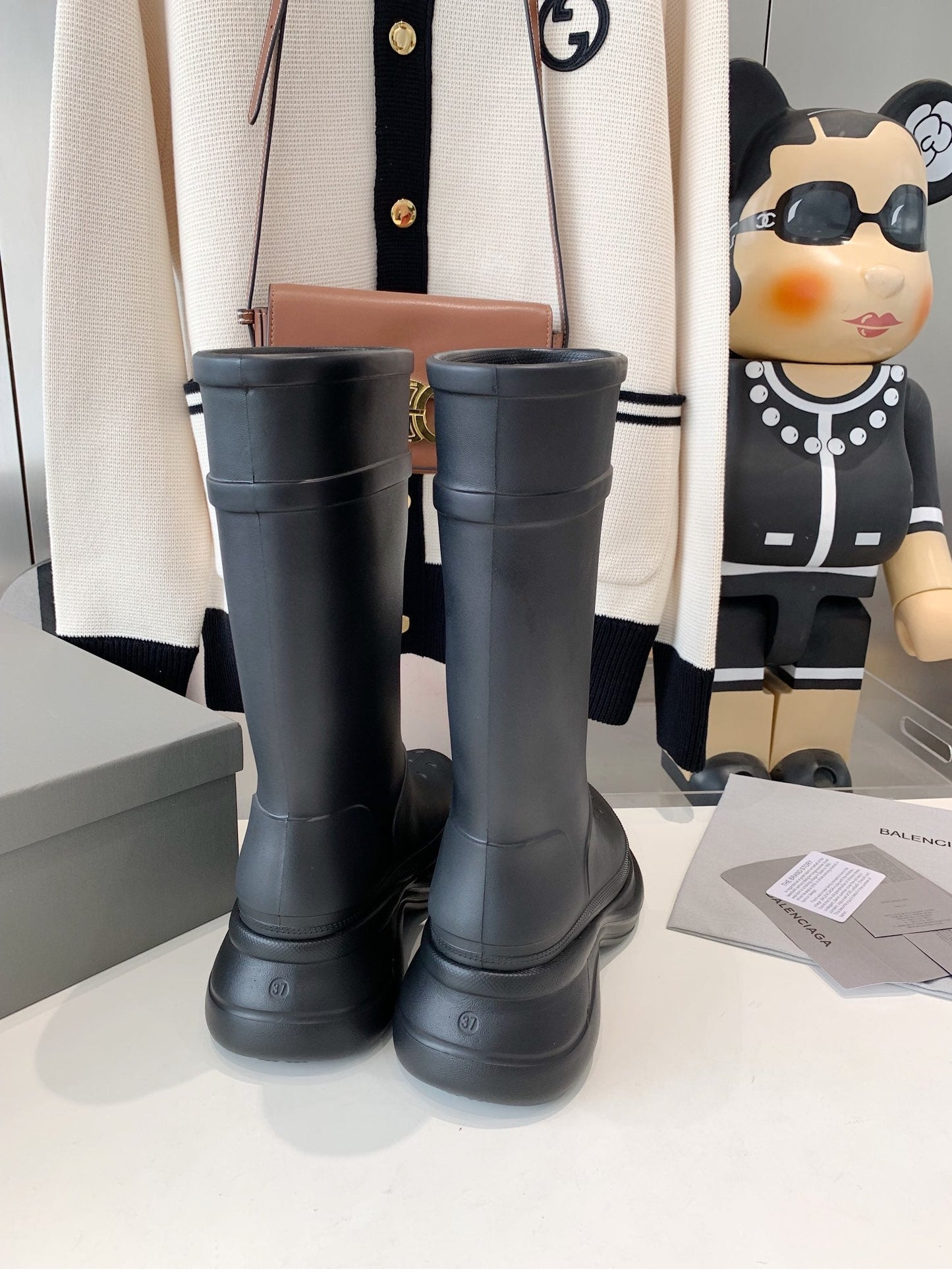Balanciaga CROCS BOOTS IN BLACK RUBBER