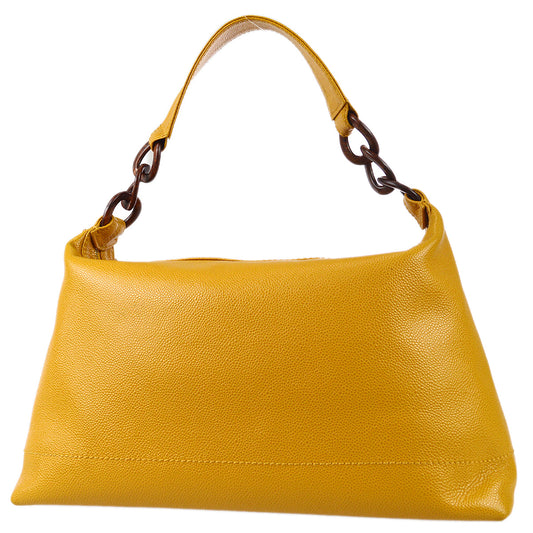 Chanel Acrylic Chain Handbag Beige Caviar