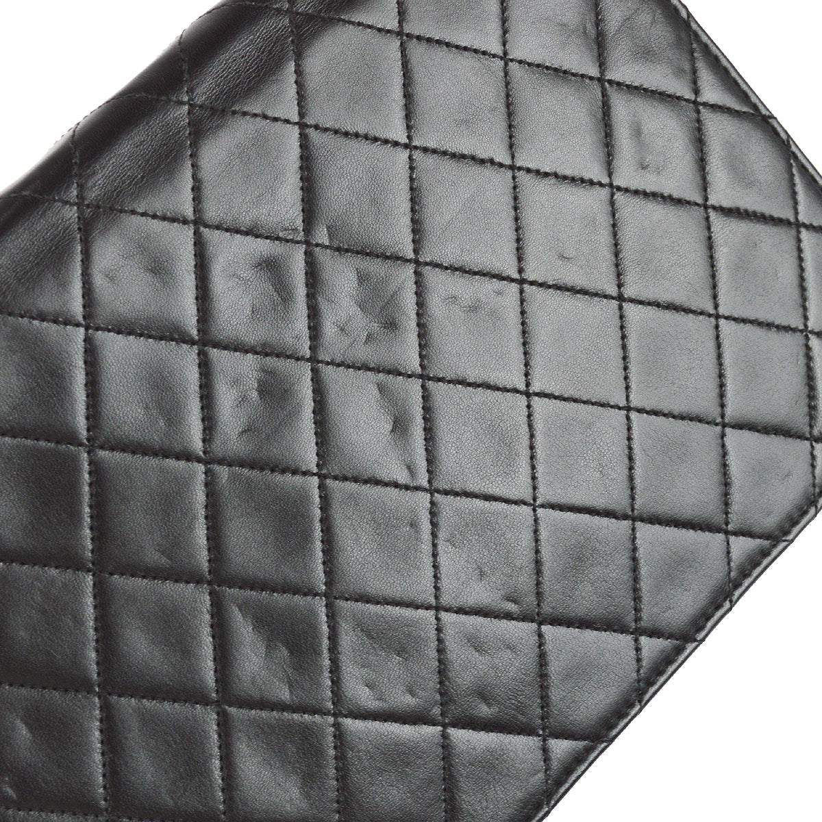 Chanel 1997-1999 Classic Single Flap Medium Shoulder Bag Black Lambskin