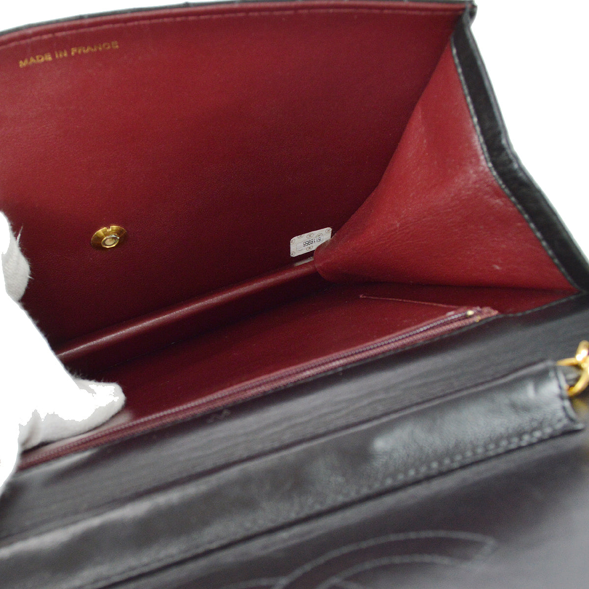 Chanel 1997-1999 Classic Single Flap Medium Shoulder Bag Black Lambskin