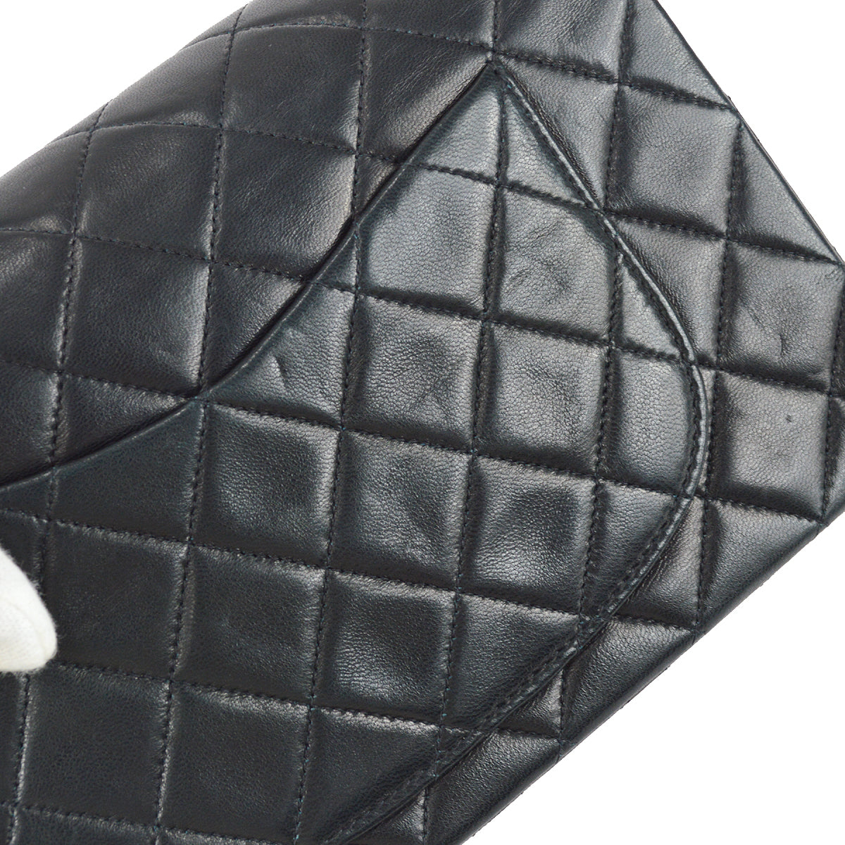 Chanel 1991-1994 Classic Double Flap Small Shoulder Bag Black Lambskin