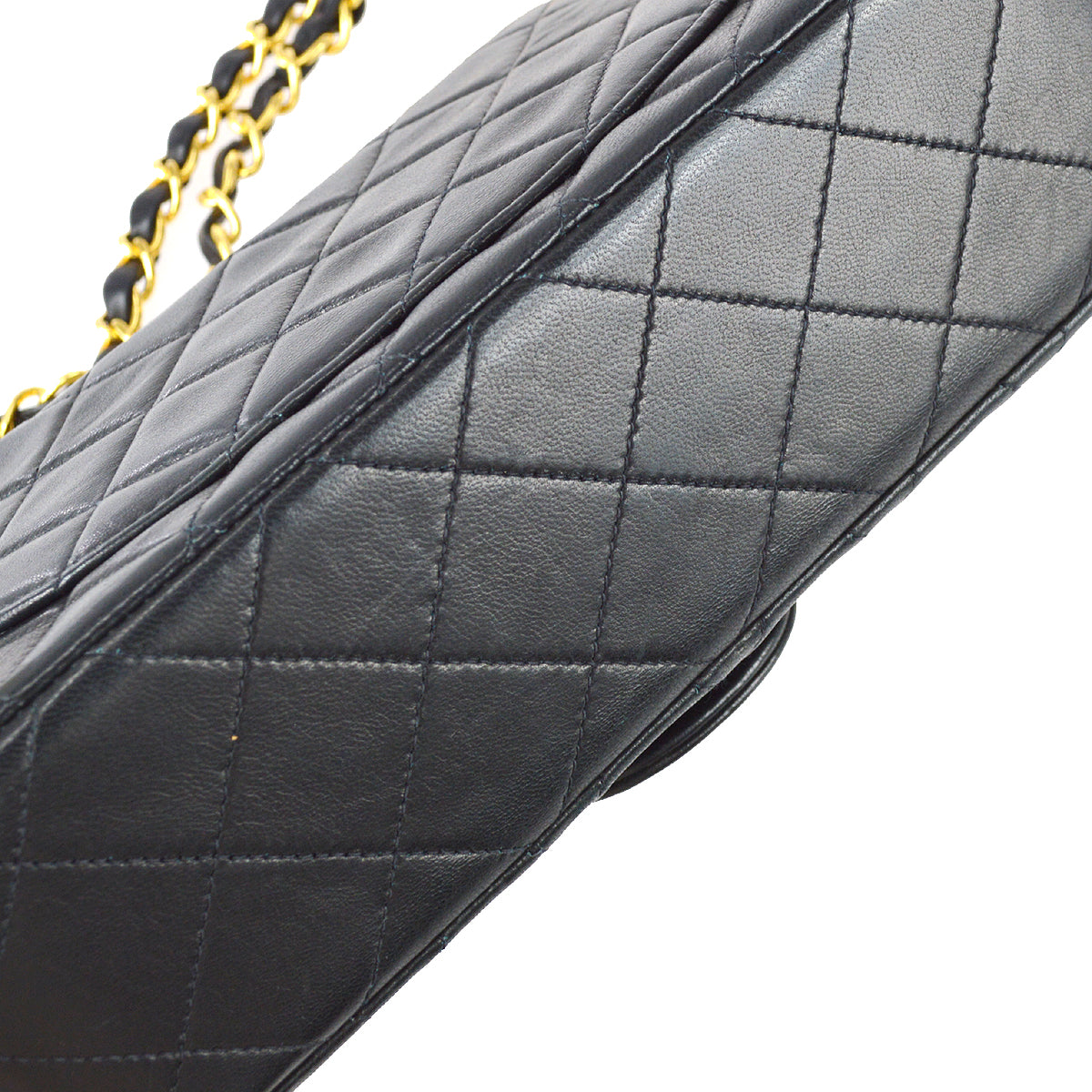 Chanel 1991-1994 Classic Double Flap Small Shoulder Bag Black Lambskin