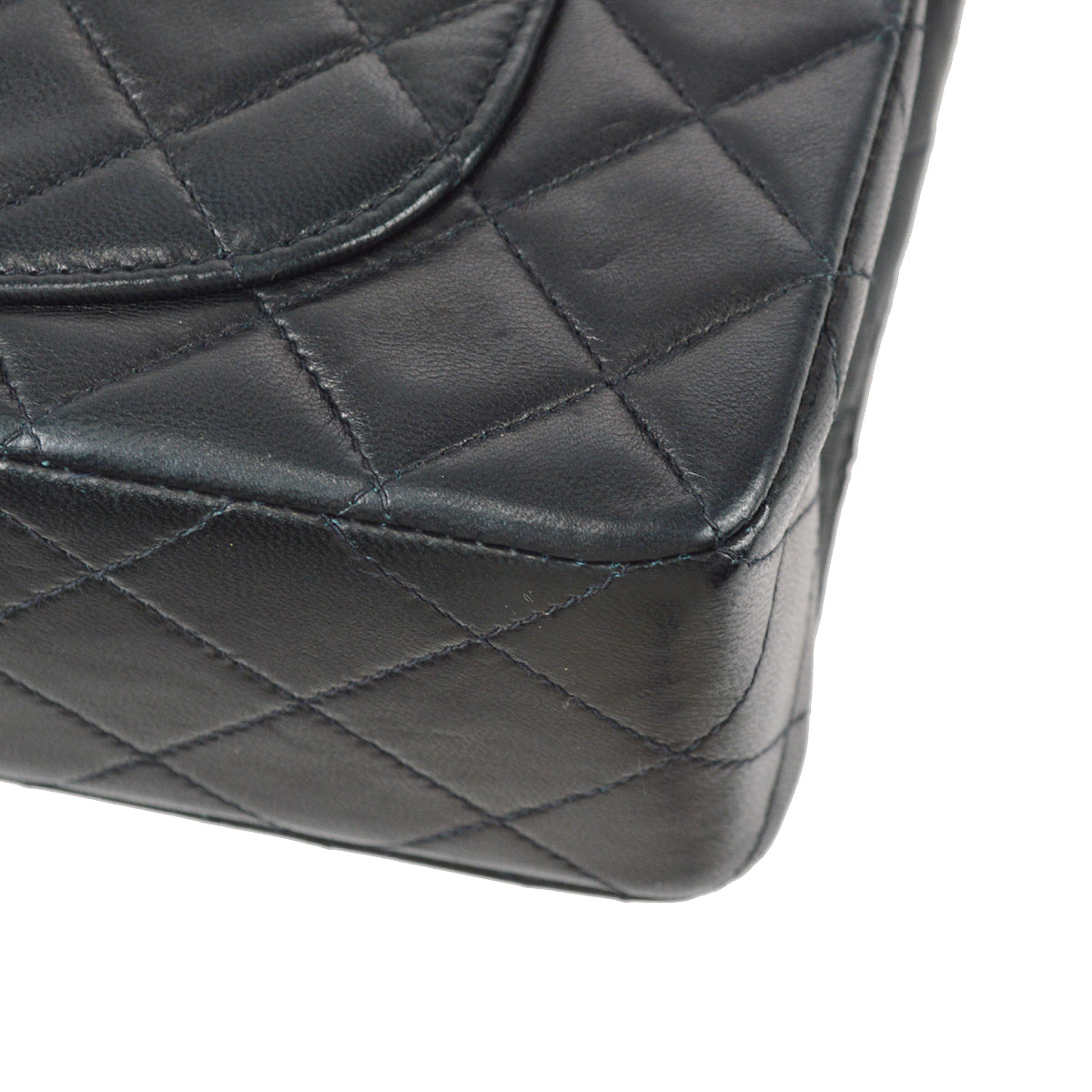 Chanel 1991-1994 Classic Double Flap Small Shoulder Bag Black Lambskin