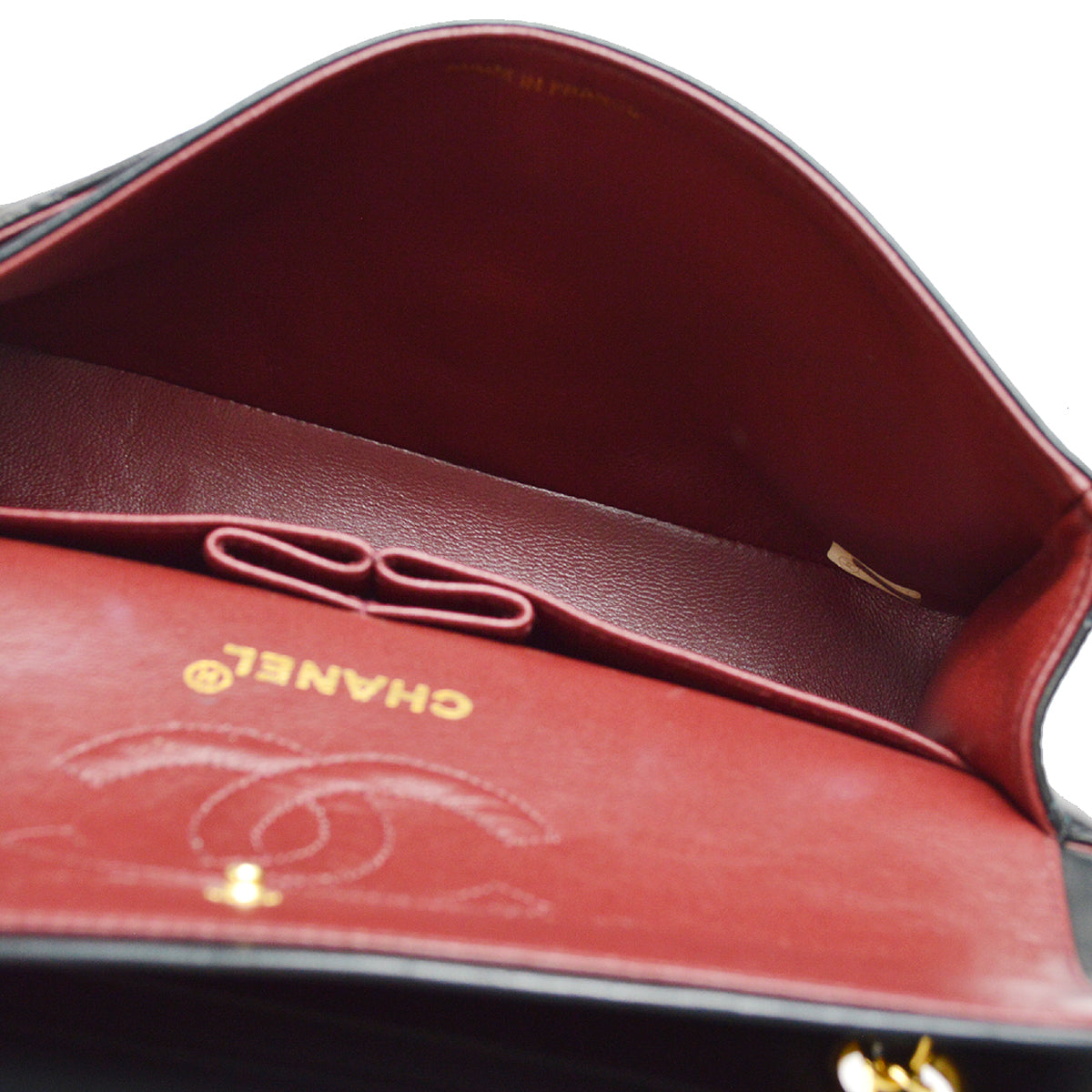 Chanel 1991-1994 Classic Double Flap Small Shoulder Bag Black Lambskin