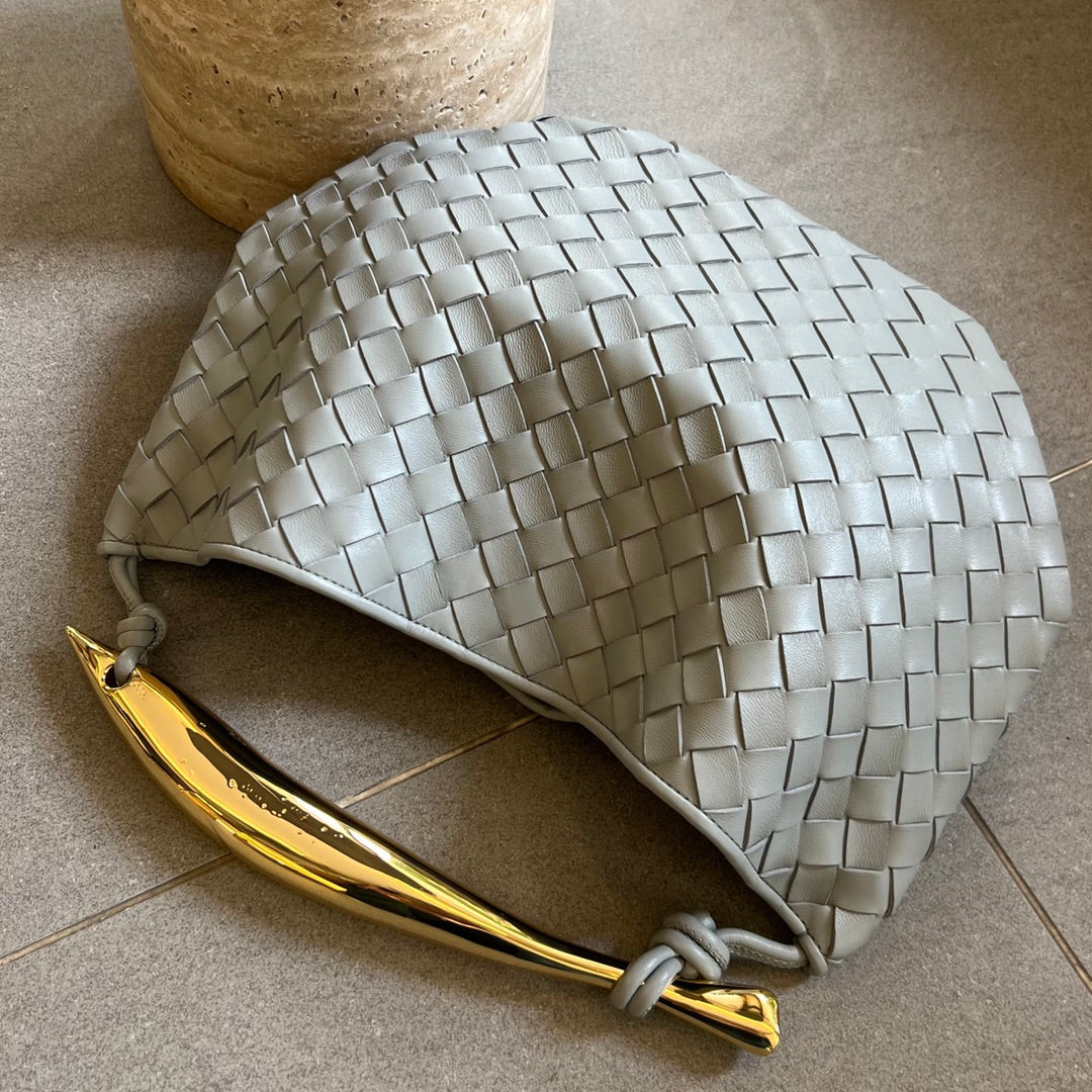 Bottega Veneta SARDINE 33 WITH CHAIN IN GREY LAMBSKIN
