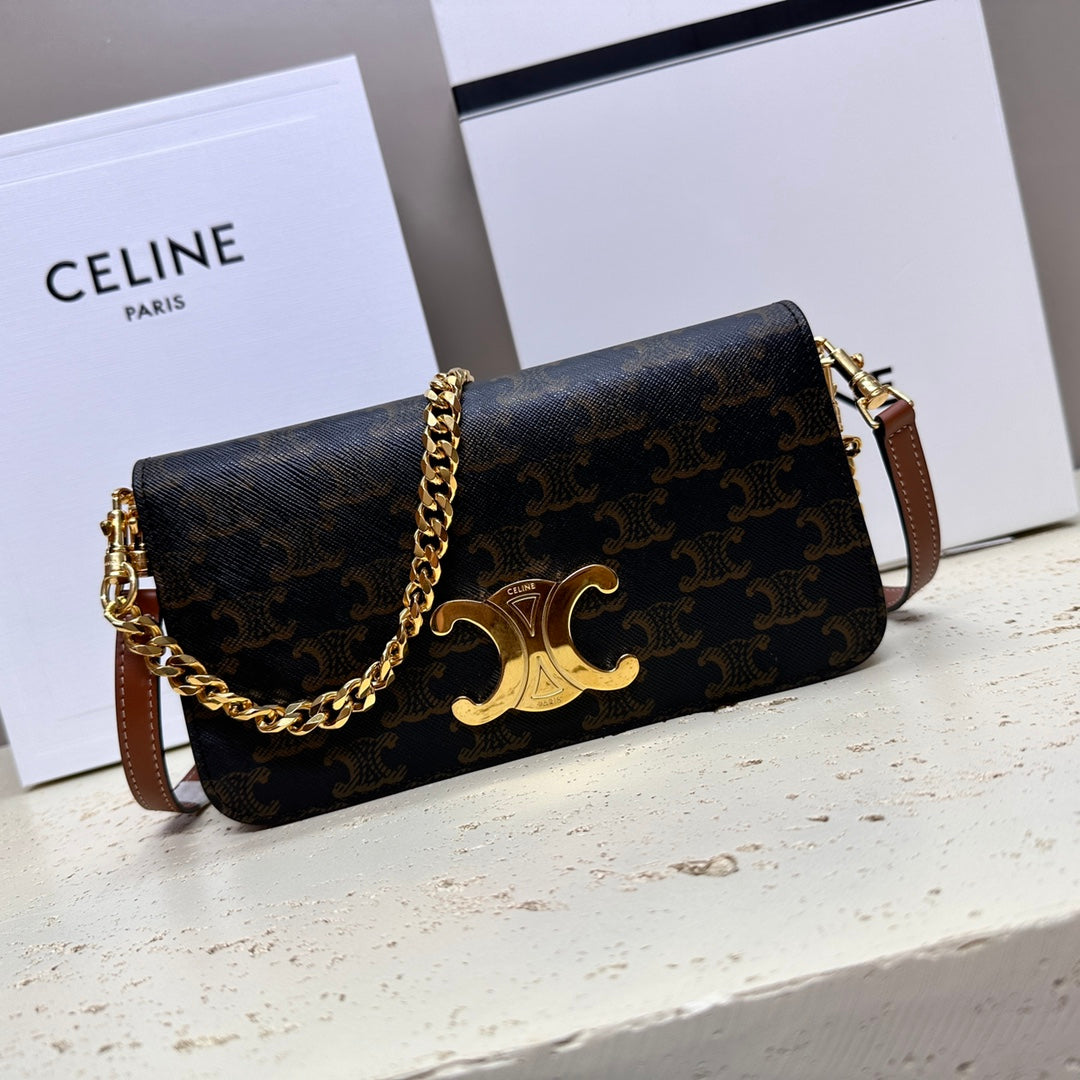 Celine celin multipochette 20 triomphe canvas tan calfskin