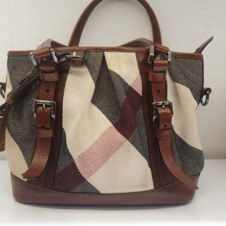 Burberry Brown Mega Check Lowry Bag