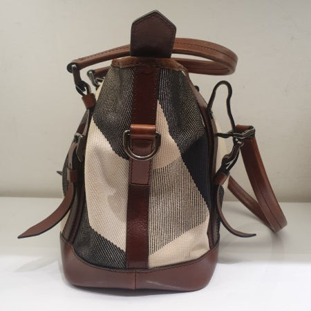 Burberry Brown Mega Check Lowry Bag