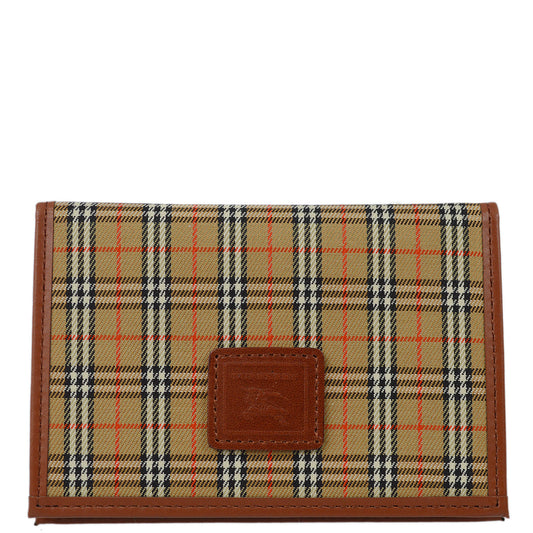 Burberry Beige House Check Card Holder Wallet