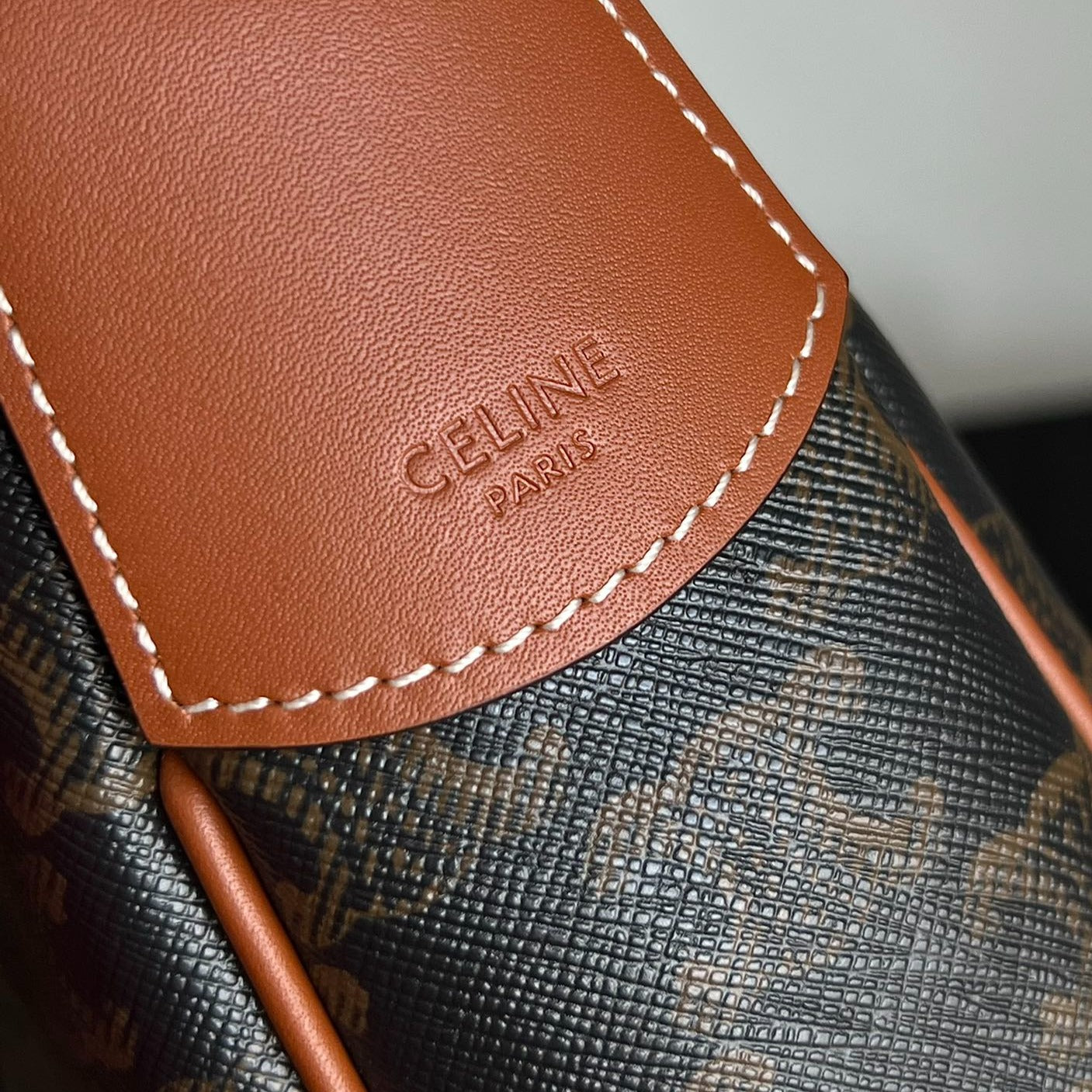 Celine TRIOMPHE 31 BLACK PATTERN CALFSKIN