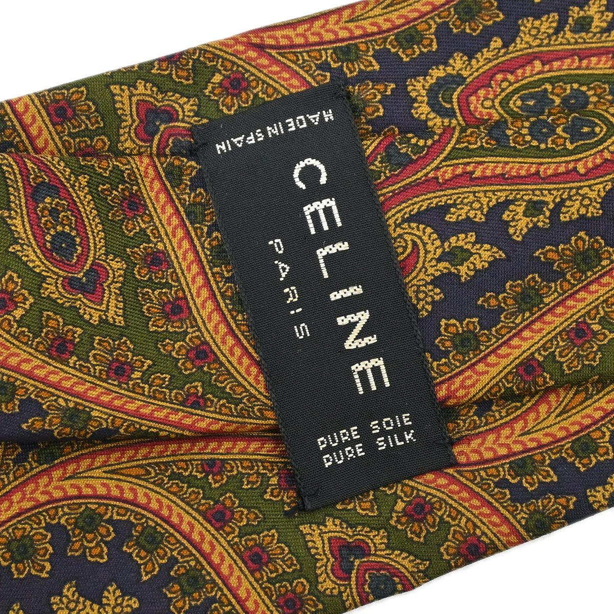 Celine Brown Black Silk Neck Tie Small New