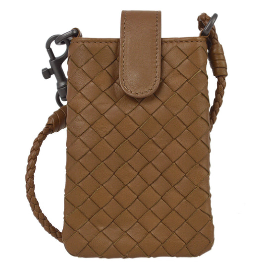 Bottega Veneta Brown Intrecciato Phone Case