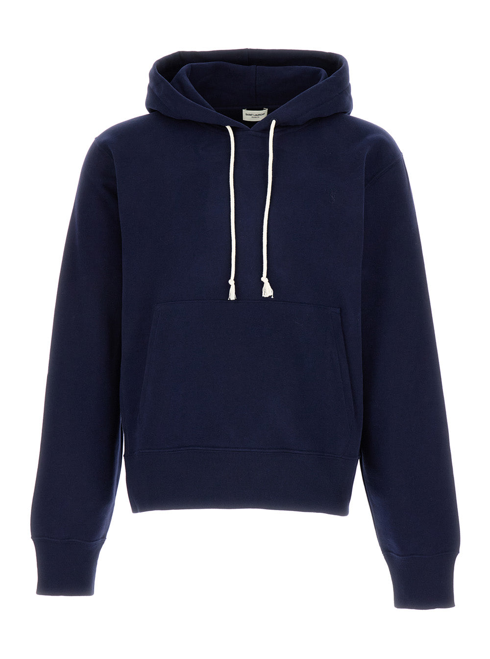 Saint Laurent Men Blue Cassandre Hoodie In Cotton Man