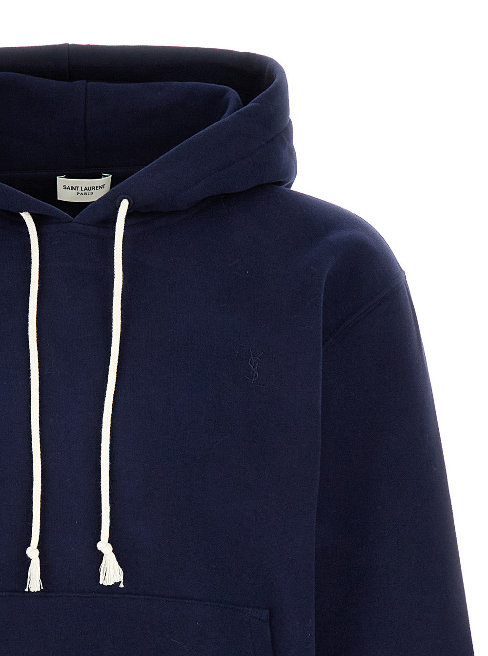 Saint Laurent Men Blue Cassandre Hoodie In Cotton Man