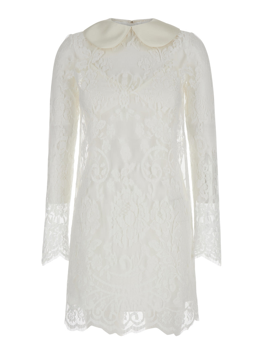 Dolce & Gabbana Women White Minidress In Chantilly Lace Woman