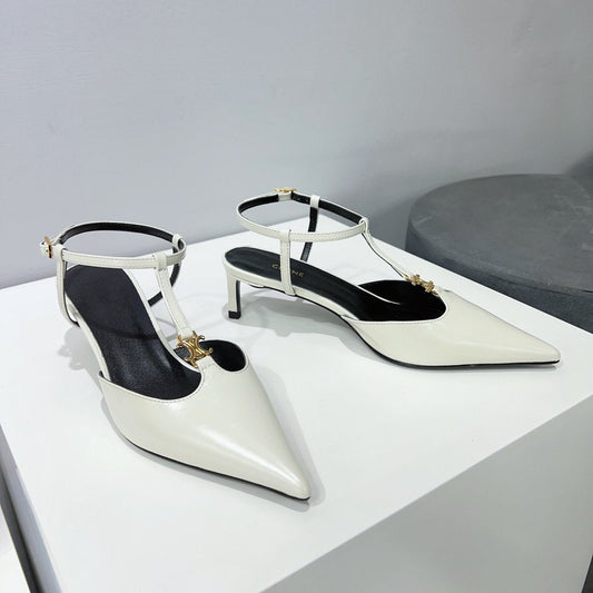 Celine cl kitten t-bar 75 white calfskin