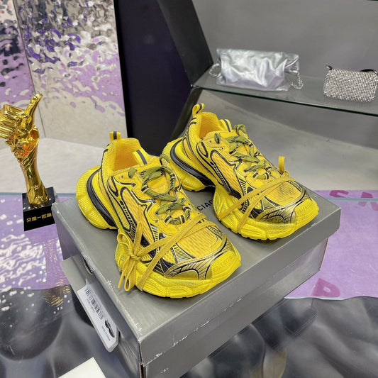 Balanciaga 3XL SNEAKER IN YELLOW MIX BLACK MESH AND POLYURETHANE