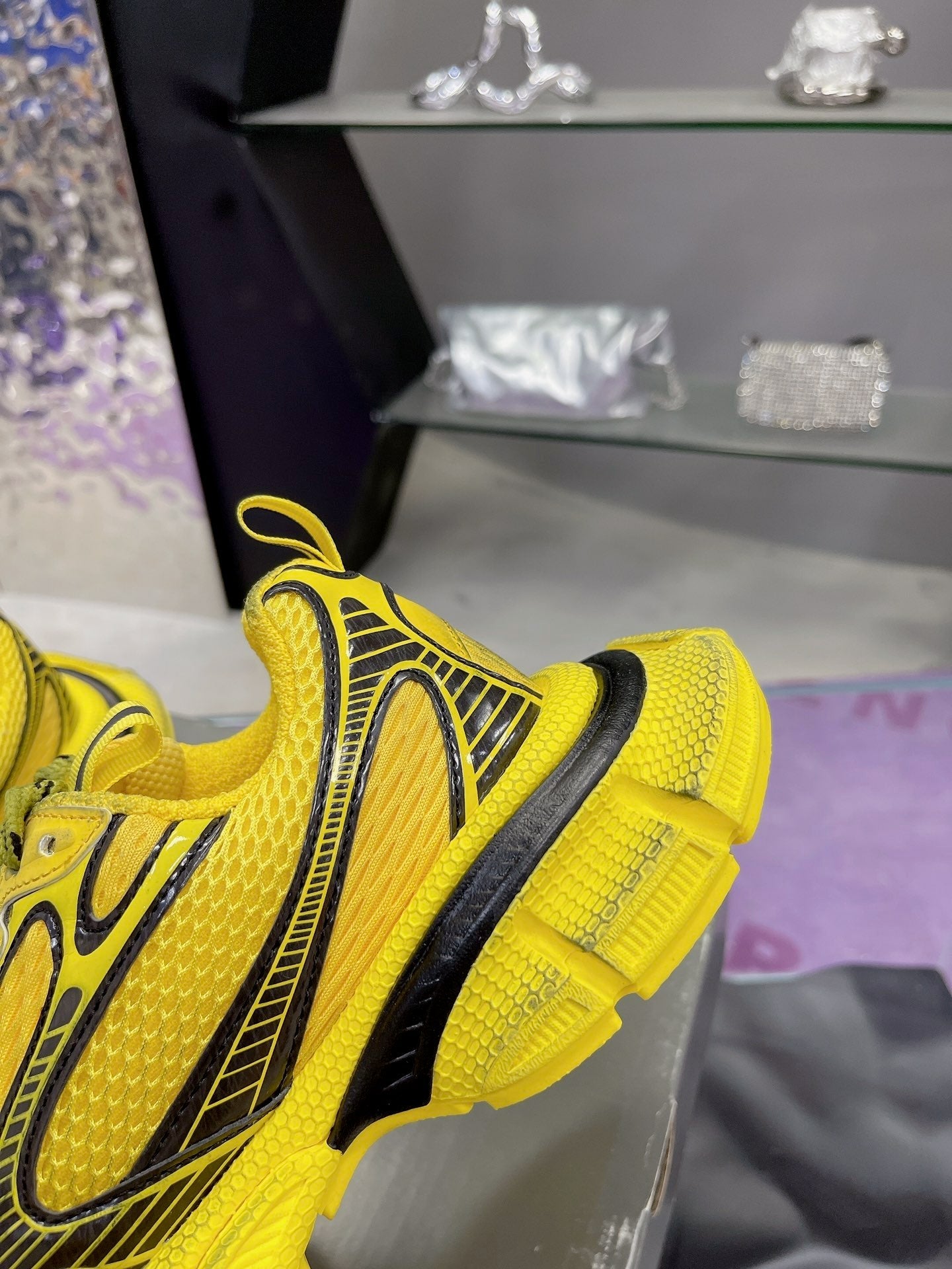 Balanciaga 3XL SNEAKER IN YELLOW MIX BLACK MESH AND POLYURETHANE