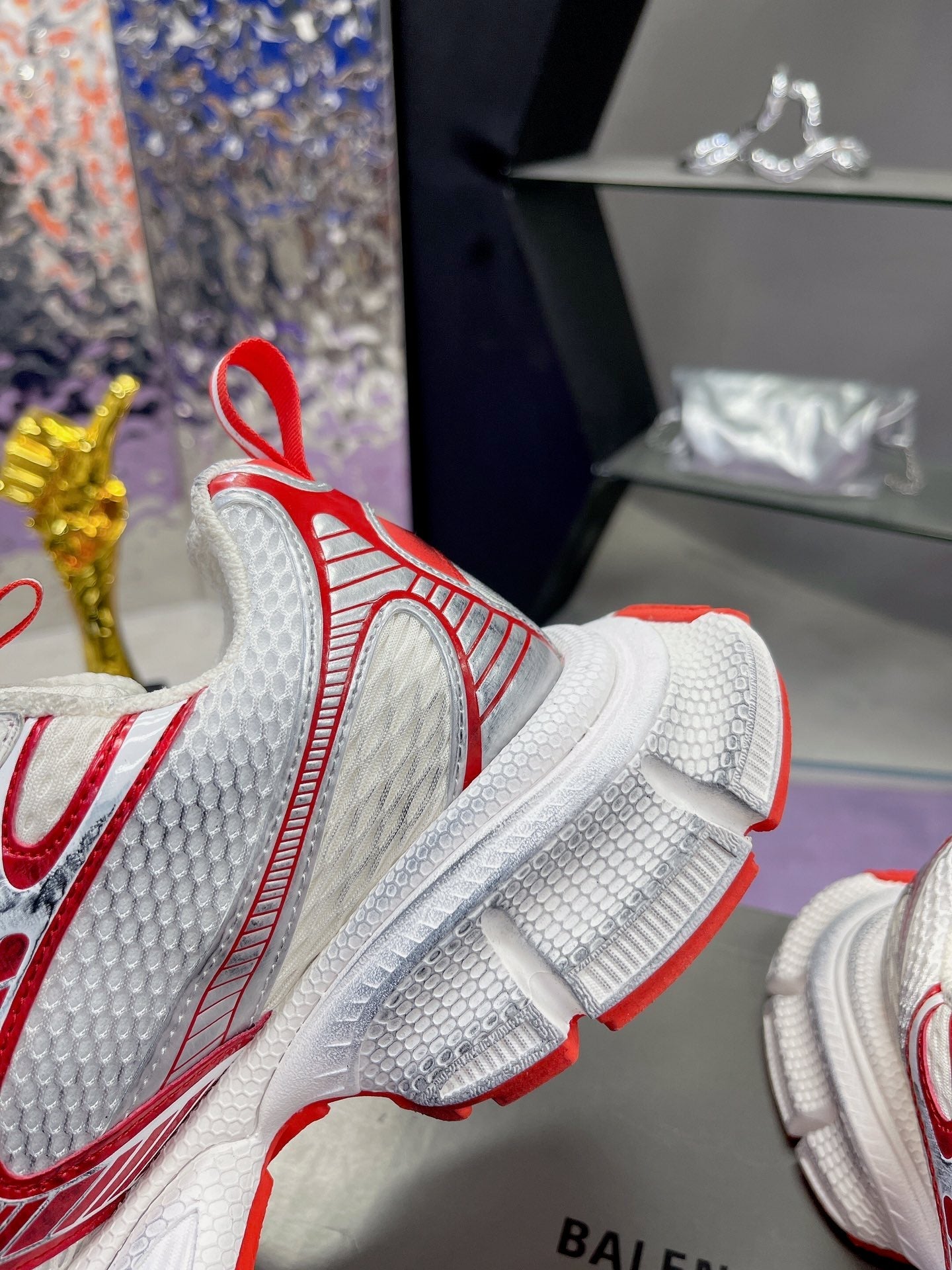 Balanciaga 3XL SNEAKER IN RED MIX WHITE MESH AND POLYURETHANE