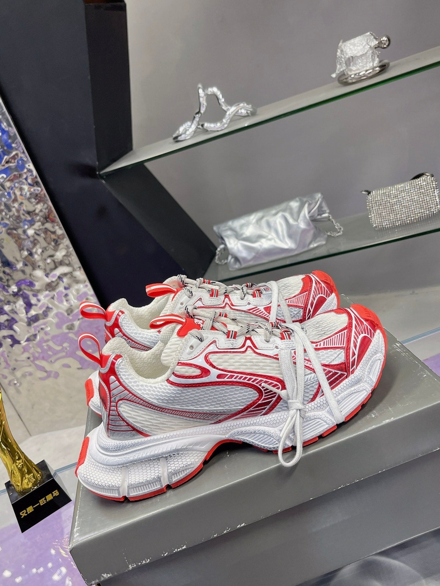 Balanciaga 3XL SNEAKER IN RED MIX WHITE MESH AND POLYURETHANE