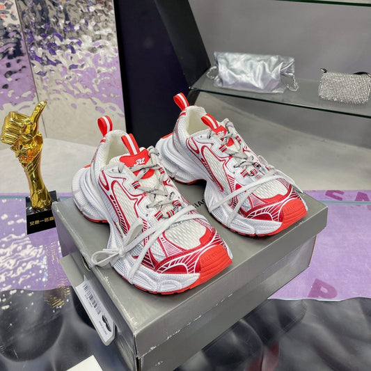 Balanciaga 3XL SNEAKER IN RED MIX WHITE MESH AND POLYURETHANE