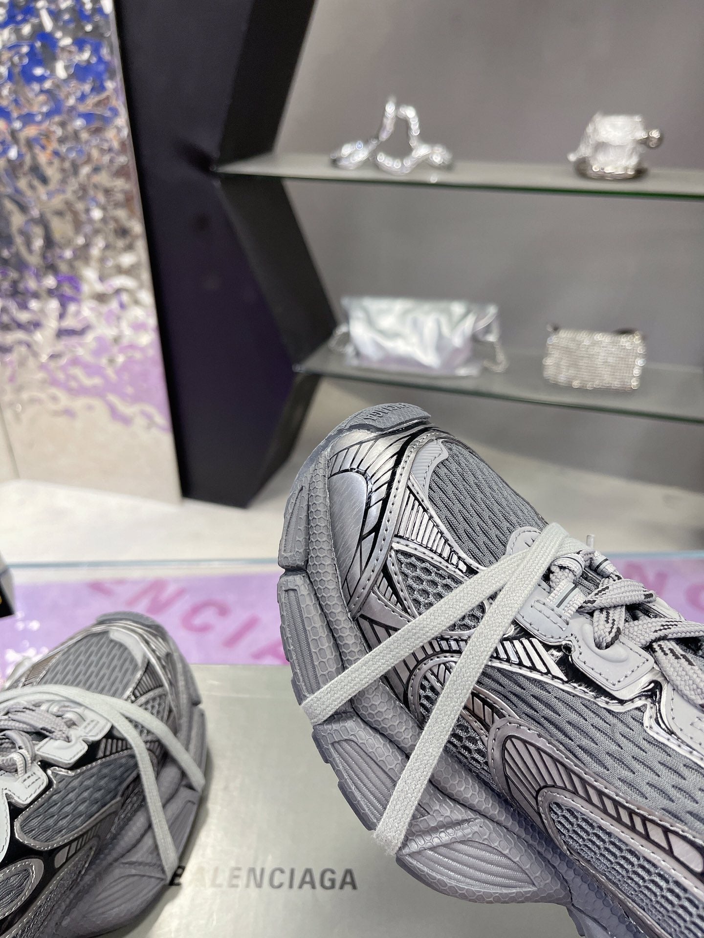 Balanciaga 3XL SNEAKER IN ALL GRAY MESH AND POLYURETHANE