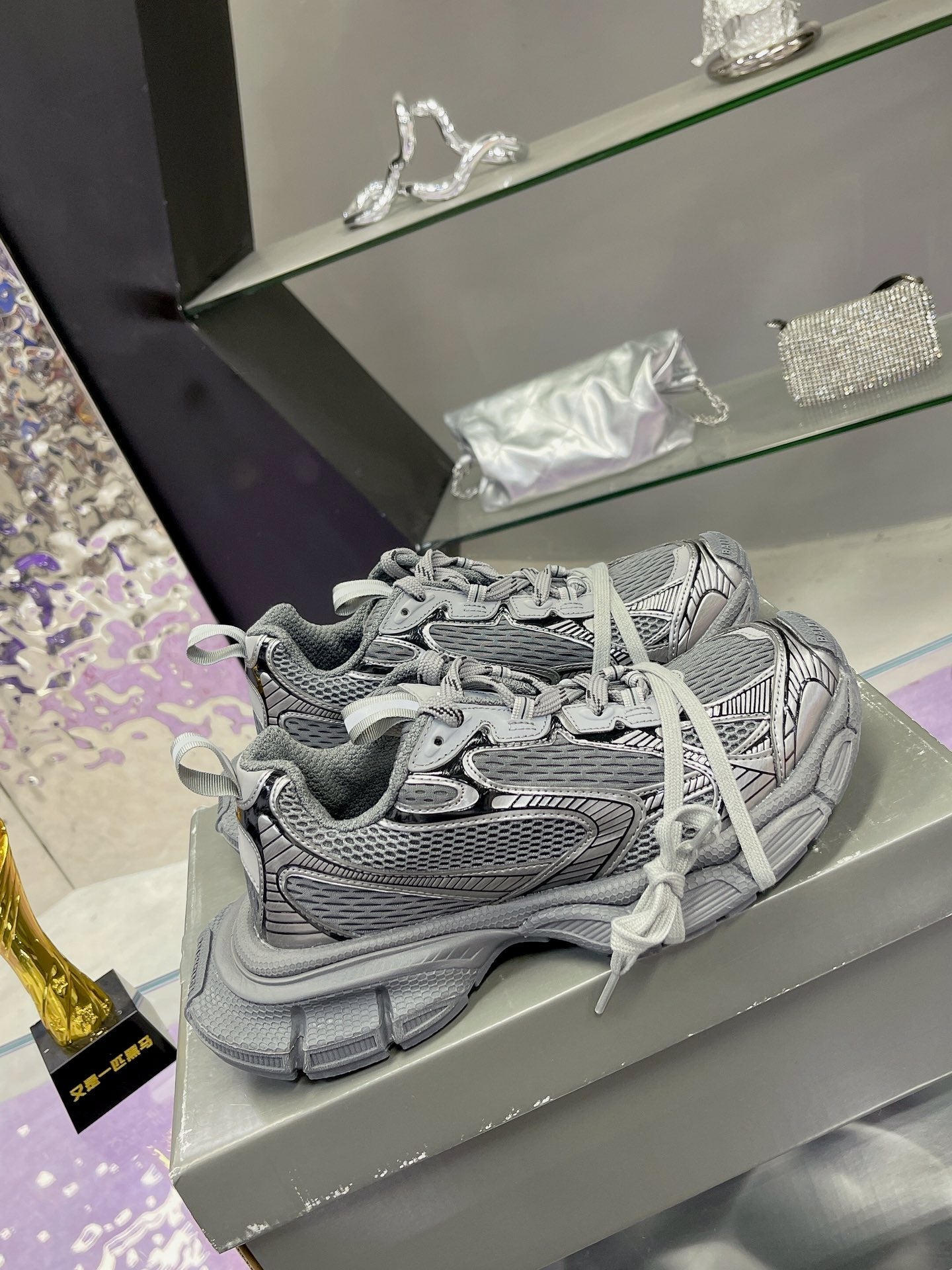 Balanciaga 3XL SNEAKER IN ALL GRAY MESH AND POLYURETHANE